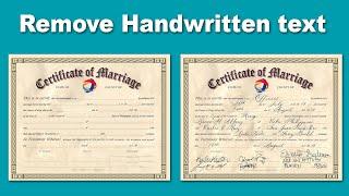 How to remove Handwritten text from Scanned Document using Adobe Photoshop CS6