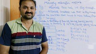 Memory Allocation Methods || First Fit || Best Fit || Worst Fit || Contiguous || Operating Systems