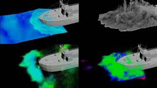 Houdini 19.5 north sea trawler bow splash | Flip fluid simulation #axiom #flip #simulation