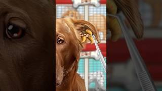 ASMR Removal Dog Ticks & Nose Maggot Infection | Severely Injured Animation #2  #shorts #asmr #dog