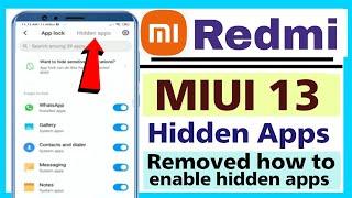 how to hide apps miui 13 | hidden app not showing in miui 13 | miui 13 app hidden problem solution