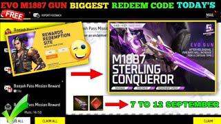 FREE FIRE REDEEM CODE TODAY 7 SEPTEMBER REDEEM CODE FREE FIRE | FF REDEEM CODE TODAY 7 SEPTEMBER