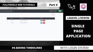 #4 Adding Turbolinks | Laravel Livewire Single Page Application With Login System