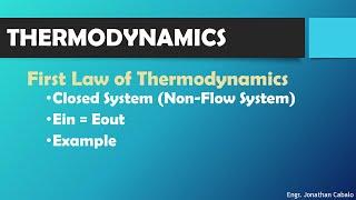 First Law of Thermodynamics under Closed System (Non-flow System)