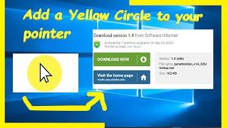 How to add a yellow highlighter/circle around the mouse pointer in Windows-10