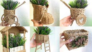 МНОГО поделок ИЗ ДЖУТА своими руками / 6 Jute craft ideas