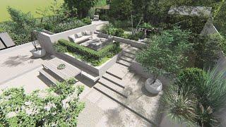 Contemporary Terraced Garden Design Visualisation