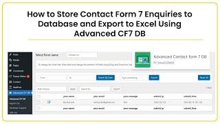 How to Store Contact Form 7 Enquiries to Database and Export to Excel Using Advanced CF7 DB