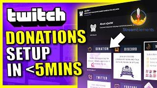 How to Setup Twitch DONATIONS in 5mins ( StreamElements Tips Tutorial )