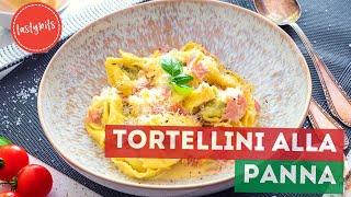 TORTELLINI ALLA PANNA Rezept | Mit cremiger Schinken-Sahne-Soße!