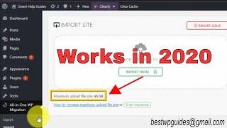 [2020] How to increase All in one Wordpress Migration Plugin import file Upload limit from 512mb