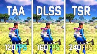 Fortnite : FXAA vs TAA vs DLSS vs TSR - AntiAliasing (2024)