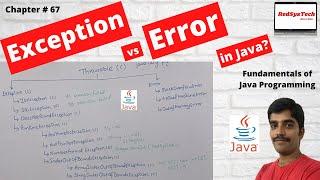 # 67 Difference between exception and error | exception handling | Java Exceptions | Java|RedSysTech