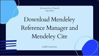 Download Mendeley Reference Manager and Mendeley Cite
