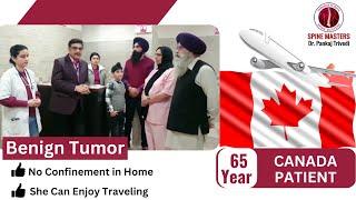 65 Year Patient from Canada | Back Pain with Benign Tumor | Dr. Pankaj Trivedi | Spine Masters