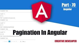 How To Create Pagination In Angular || Pagination Angular || Angular || Angular Tutorial || Course