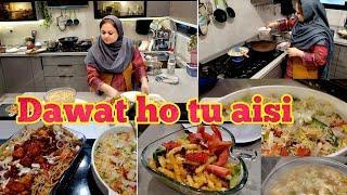 Mere New ghar mn pehli Dawat ho gai || Perfect Menu for Winter || spicy Chiken with spicy .Hot & so