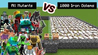 1000 iron golems Vs. All Mutant Monsters in Minecraft Showcase