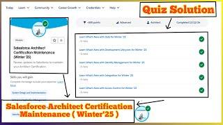 Salesforce Architect Certification Maintenance Winter '25 | Salesforce Trailhead | Quiz Solution