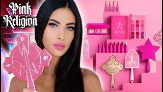 Reviewing the ENTIRE Jeffree Star PINK RELIGION COLLECTION - First Impressions, Tutorial & Swatches