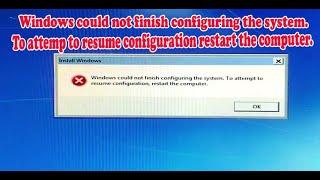 How to fix Windows could not Finish configuring the system. #youtube #trending #howto