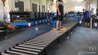 Low height extendable powered roller conveyor