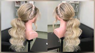 Low ponytail hairstyle tutorial. Bridal hairstyle