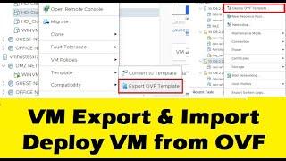 VMware OVF Template | VM Export and Import | vCenter to vCenter VM Import | Deploy VM from OVF