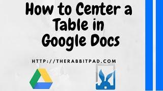 How to Center a Table in Google Docs