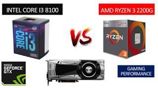 Ryzen 3 2200G vs i3 8100 - GTX 1080 8GB - Benchmarks Comparison