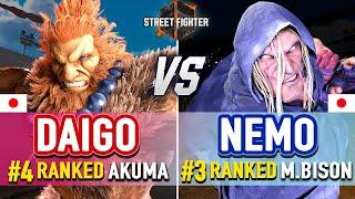 SF6  Daigo (#4 Ranked Akuma) vs Nemo (#3 Ranked M.Bison)  SF6 High Level Gameplay