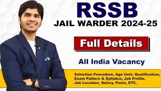 RSSB Jail Warder New Vacancy 2024-25 | 10th Pass | Full Details | Apply Online