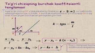 Tekislikda to`g`ri chiziq