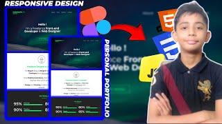 Build A Responsive Personal Portfolio | Figma To Html Css And Javascript | With Source Code | 2024