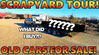 Scrapyard Antique Car Collection Tour + WHAT DID I BUY?? | Many Old Cars & Trucks FOR SALE!