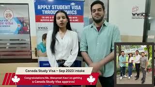 Canada  Study Visa approval for Sep 2023 intake