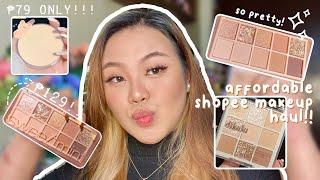 50 PESOS EYESHADOW PALETTE!!  affordable shopee makeup finds / budol ︎ first haul of 2022!