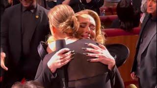 Celine Dion hugging Adele in Vegas