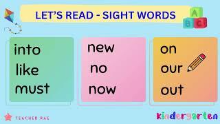 Let's Read Sight Words Kindergarten || part 2 || Learn to Read || Vocabulary for Kindergarten