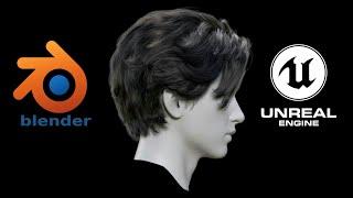 Most Effective Way To Export Blender Hair Simulation into Unreal Engine 5....