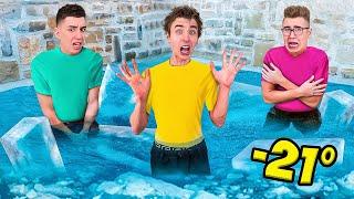 LAST TO LEAVE THE FREEZING POOL CHALLENGE !