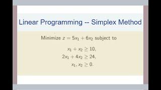 Simplex Method -- A Minimization Problem [EP6]