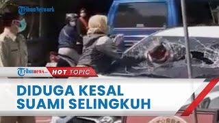 Video Viral ASN Pecahkan Kaca Mobil Pakai Helm, Diduga Emosi Tahu Suami Selingkuh dengan Wanita Lain