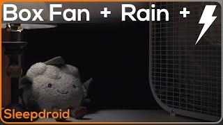 ► Box Fan and Rain Sounds for Sleeping with Distant Thunder, Medium Speed Box Fan Noise and Rain