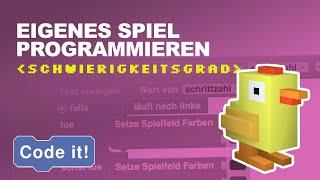 Programmiere dein eigenes Spiel: Schwierigkeitsgrad und Farben | Programmieren lernen mit Code it!