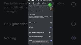 mute notifications in a server on Discord