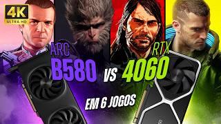 BENCHMARK PLACA DE VÍDEO B580 vs RTX 4060 EM 6 JOGOS! QUAL VENCE? 