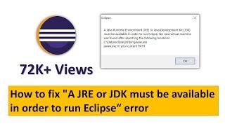 How to fix error "A JRE or JDK must be available in order to run Eclipse" | Java |