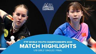 Annett Kaufmann vs Zong Geman | U19 GS Final | ITTF World Youth Championships 2024