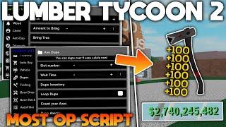 [OP] Lumber Tycoon 2 Script/Hack GUI | Dupe Axes + Money, Bring Trees, Mod Wood And More *PASTEBIN*